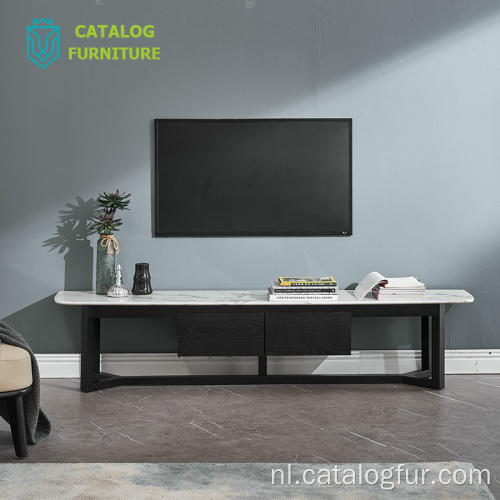Massief houten standaard tv-kast tv-meubel bijzettafelset voor meubels
